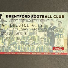 Brentford v Bristol City(Coca Cola League 1 2004/05) 9/4/2005 Match Ticket