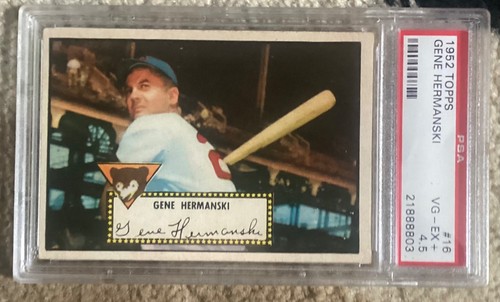 Gene Hermanski [Black Back] #16 1952 Topps card