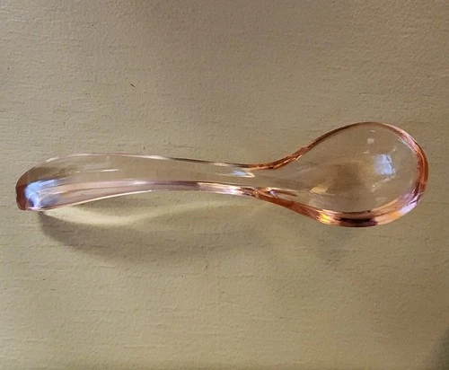 Vintage Pink Depression Glass 5.75" Mayo/Condiment Spoon Ladle EUC