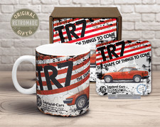 TRIUMPH TR7  Retro Style Oil/Grunge finish  Mug & Coaster