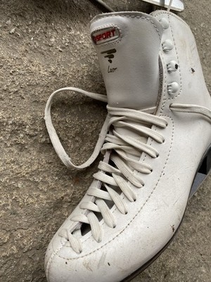 Risport White Leather Figure Ice Skates Size 6 