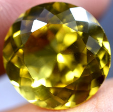 Natural 13.40 Ct Ceylon Yellow Sapphire GGL Certified Round Cut Loose Gemstone