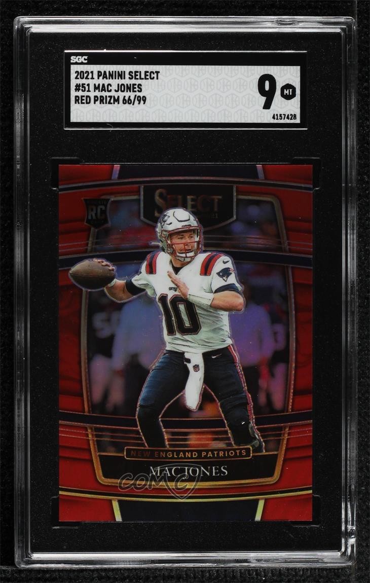 2021 Panini Select Concourse Red Prizm 66/99 Mac Jones #51 SGC 9 MINT c4i