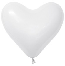 Sempertex Herz Wei&szlig; White 30cm 12 Inch Ballon 50 St&uuml;ck Luftballons Herzballons