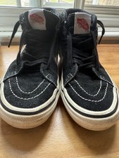 Vans Filmore Kids High Top Sneakers Shoes Black White Youth Size 4