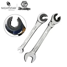8-19mm 72 Teeth Tubing Ratchet Wrench Hand Tools with Open Flex-head Oil Spanner