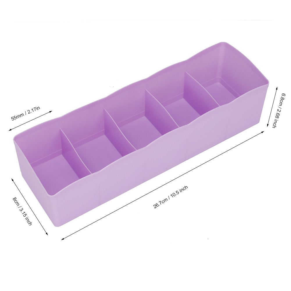 5 Grids Plastic Drawer Organizer For Bra Underwear Socks Recommended