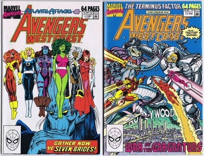 AVENGERS WEST COAST ANNUAL # 4, 5 US Comics 1989-90 VERY HI-GRADE