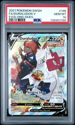 Duraludon V 198/203 PSA 10 Evolving Skies Pokemon Card