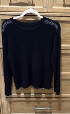 Johnny Was Women  s Black CashmereWhipstitch Sweater Size Small