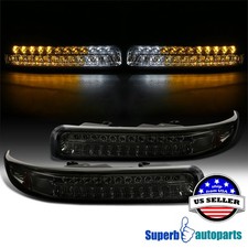Fits 1999-2002 Silverado 2000-2006 Tahoe Suburban Smoke Led Bumper Lights