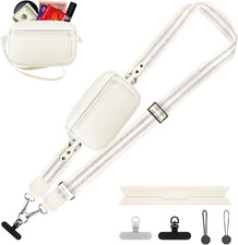 Clip and Go Strap for Phone with Wallet Crossbody, Adjustable Phone Lanyard with