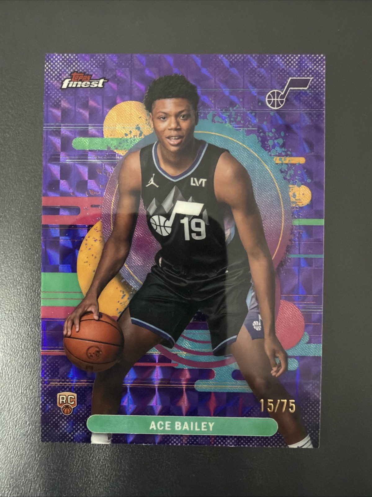 2025/26 Topps Finest Ace Bailey Uncommon Purple Geometric #/75