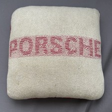 Vintage Porsche Spell Out Embroidered Decorative Throw Pillow 11” x 11”