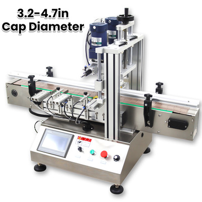Automatic Bottle Capping Machine Cap Sealer for 3.2-4.7'' Screw Cap with Conveyor