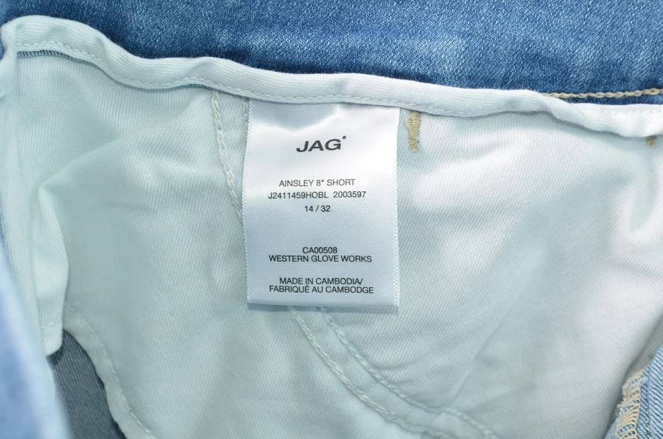 JAG Ainsley 8" Denim Azul Corto Mujer 14/32 Elastizado Bolsillos Pull On Foto 3 de 4