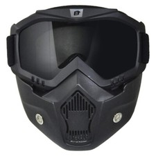 Full Face Mask Motorcycle Goggles Foam Padded Shatterproof Anti Fog Smoke Lens