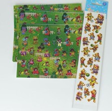 Lot of Teddy Bear Sports Outdoors Stickers Prismatic 5 Sheets D6