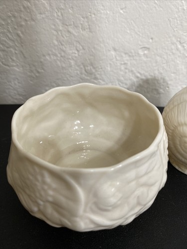VTG Belleek Irish China Shelf-Floral Open Sugar and Creamer Set Green Mark - Picture 4 of 6