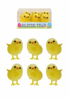 6 Stück Osterküken 3,5 cm gelb