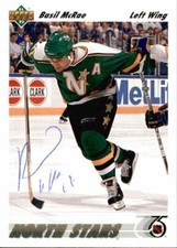 Basil Mcrae Signed Auto 1991-92 Upper Deck card Minnesota North Stars