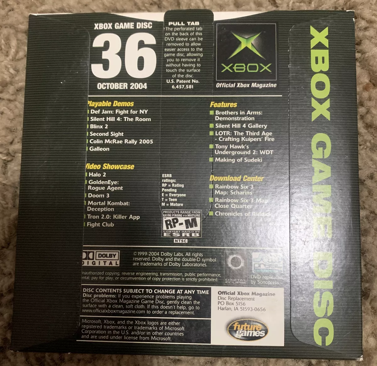 Official Xbox Game Disc #36 Def Jam Dight For NY Demo Disc