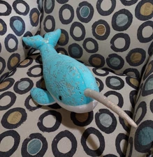 NWT Wild Republic 21" Blue Foilkins Narwhal Plush Stuffed Animal Toy
