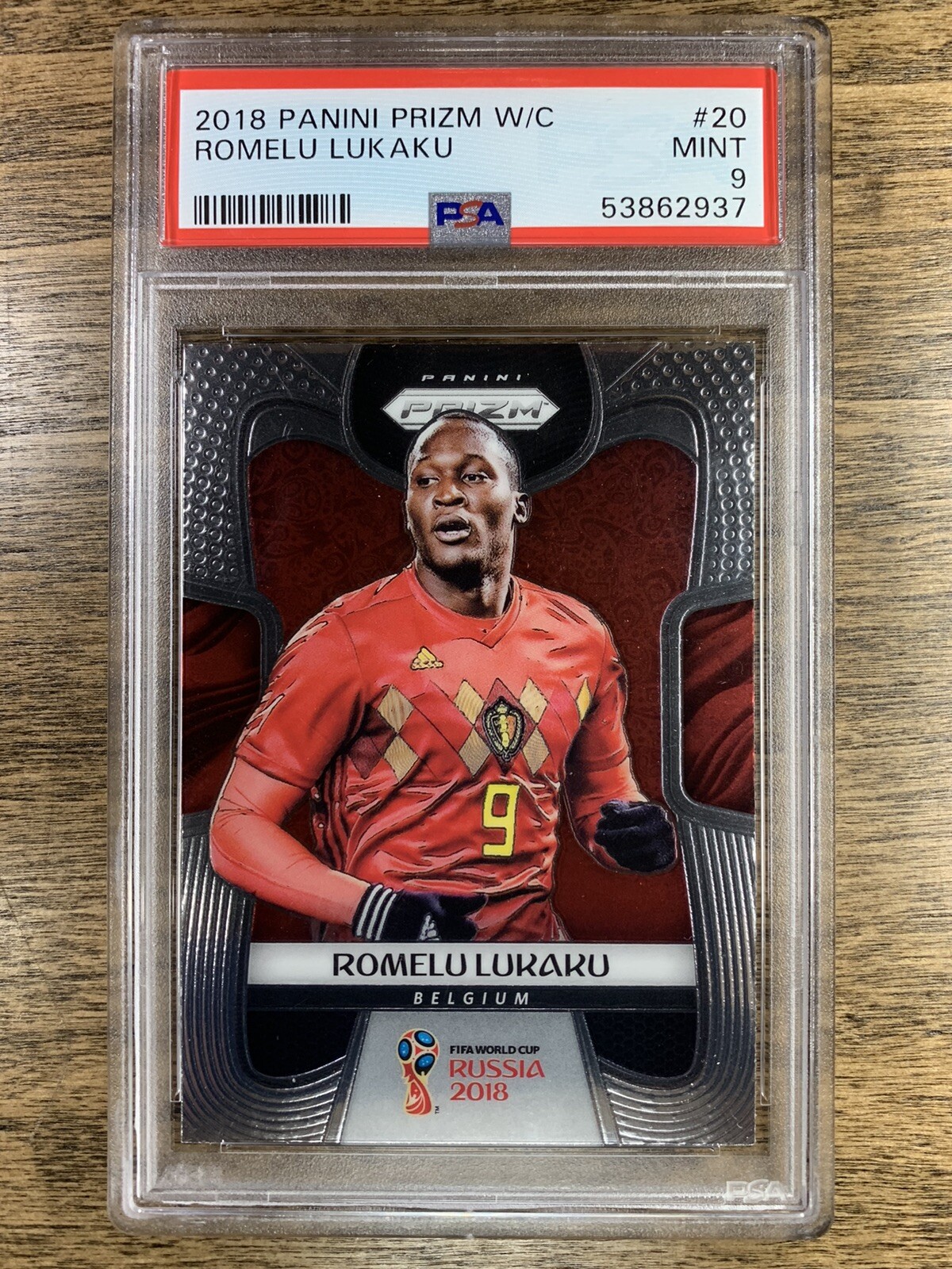 2018 Panini Prizm World Cup #20 ROMELU LUKAKU BELGIUM PSA 9