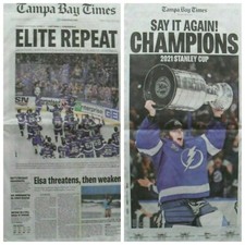 Tampa Bay Lightning 2021 Stanley Cup Tampa Bay Times Newspaper 7/8/21 Plus Bonus