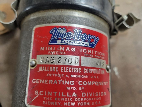 Mopar 392 / 354 Hemi Mallory Mini-Mag 270 D Magneto with cap & rotor - Picture 2 of 8