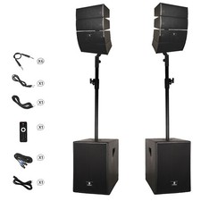 proreck Club 3000 4000 Watt DJ/Powered PA Speaker System Combo Set Bluetooth
