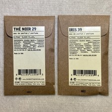 Le Labo The Noir 29  Iris 39 Eau de Parfum EDP Sample Vial Set .025oz, .75ml Ea