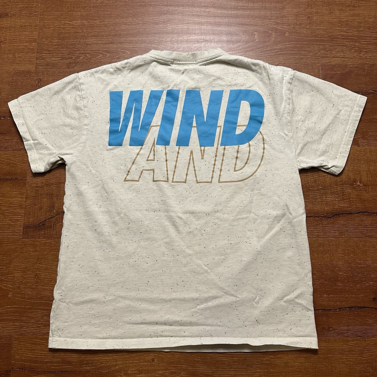 Wind And Sea T Shirt Mens M Cream Speckled Oversized Heavyweight