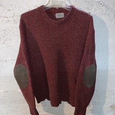 Vintage Pinnacle Red Gray Wool Blend Pullover Sweater Size Medium Made In USA