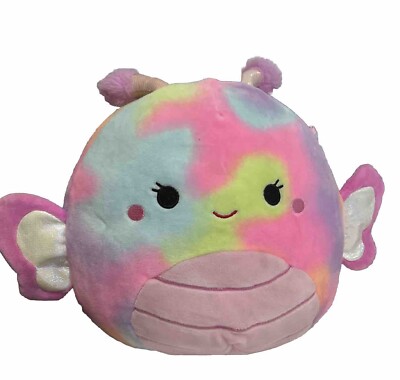 Squishmallows 8  Iris Pink Orange Rainbow Tie Dye Butterfly Squad Plush