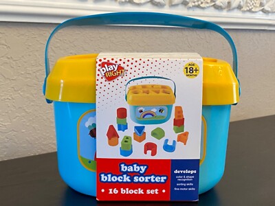 NEW Play Right Baby Block Sorter 16 Block Set 18mo+ 