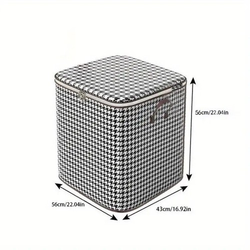 Houndstooth Storage Bag Clothes Household Quilt Bag Large Capacity Moving Box - Picture 10 of 16