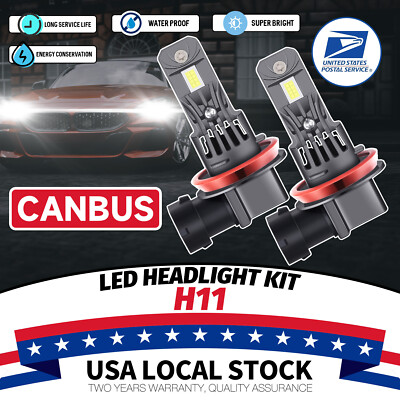 6000k Canbus H11 LED Headlight Bulb Plug&Play For 2015-2019 Subaru Legacy W/ Fan