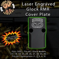 Airborne Ranger - Laser Engraved RMR Cover Plate for Glock 19 17 23