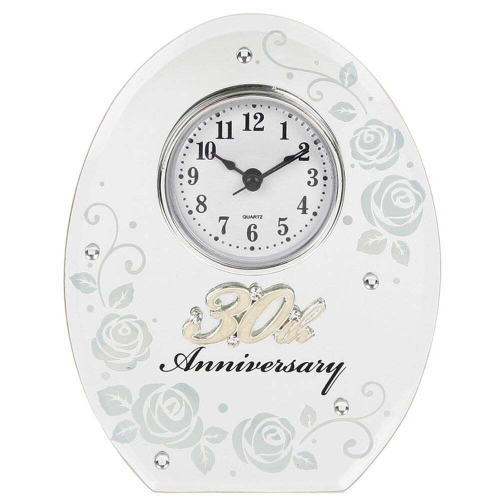 Shudehill Giftware Mirror 30th Anniversary Clock JD17851