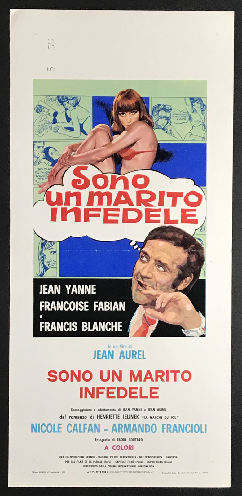 Locandina originale film Sono un marito infedele (1970) - Regia di Jean Aurel
