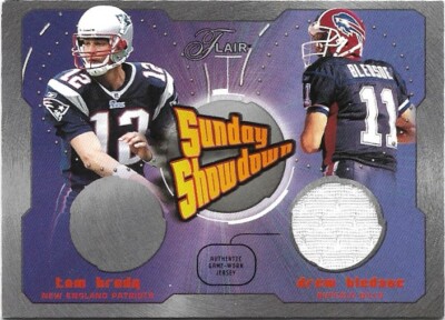 2003 Fleer Flair Sunday Showdown Tom Brady Drew Bledsoe 69/500 *Drew GU Jersey
