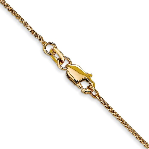 Real 14kt Yellow Gold 14 inch 1.05mm Diamond-cut Spiga with Lobster Clasp Chain - Picture 4 of 7