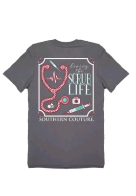Southern Couture Living The Scrub Life Nurse Adult T-Shirt