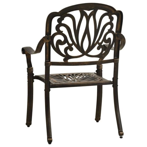 NNEVL 3 Piece Bistro Set Cast Aluminium Bronze - Picture 7 of 10