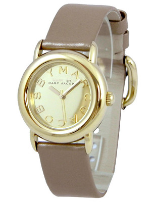 Marc by Marc Jacobs Gold and Taupe Leather Strap Watch Marc Jacobs MBM1269 Black & Gold Watch Wristwatch Works | eBay main image 2