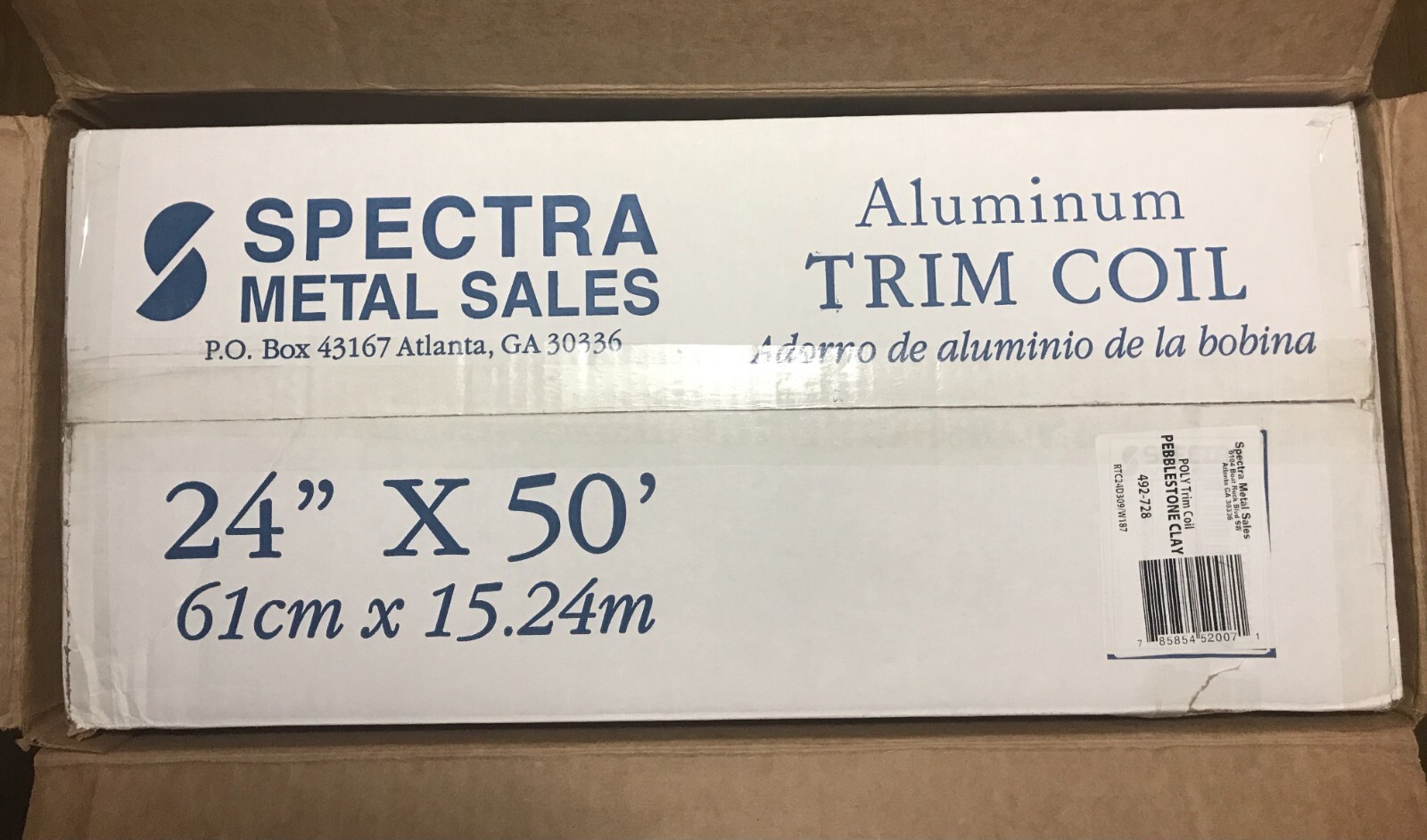 Spectra Metals Trim Coil 24" x 50' Aluminum Pebblestone Clay eBay