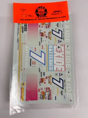 Slixx #9407/1111 1:24 Model Decals #7 Exide Batteries Thunderbird
