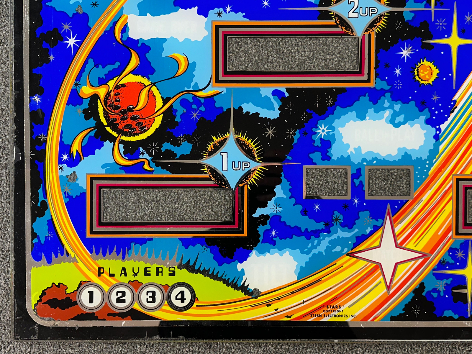 Stern Stars Pinball Machine Game Backglass ORIGINAL NOS eBay