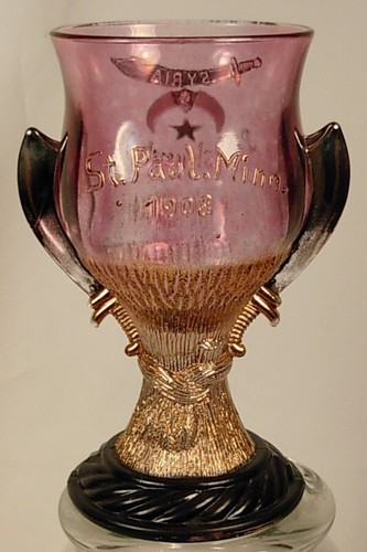 TAZA DE VIDRIO MASÓNICA SIRIA PITTSBURGH PA ST PAUL MINNESOTA 1908 - Imagen 2 de 8